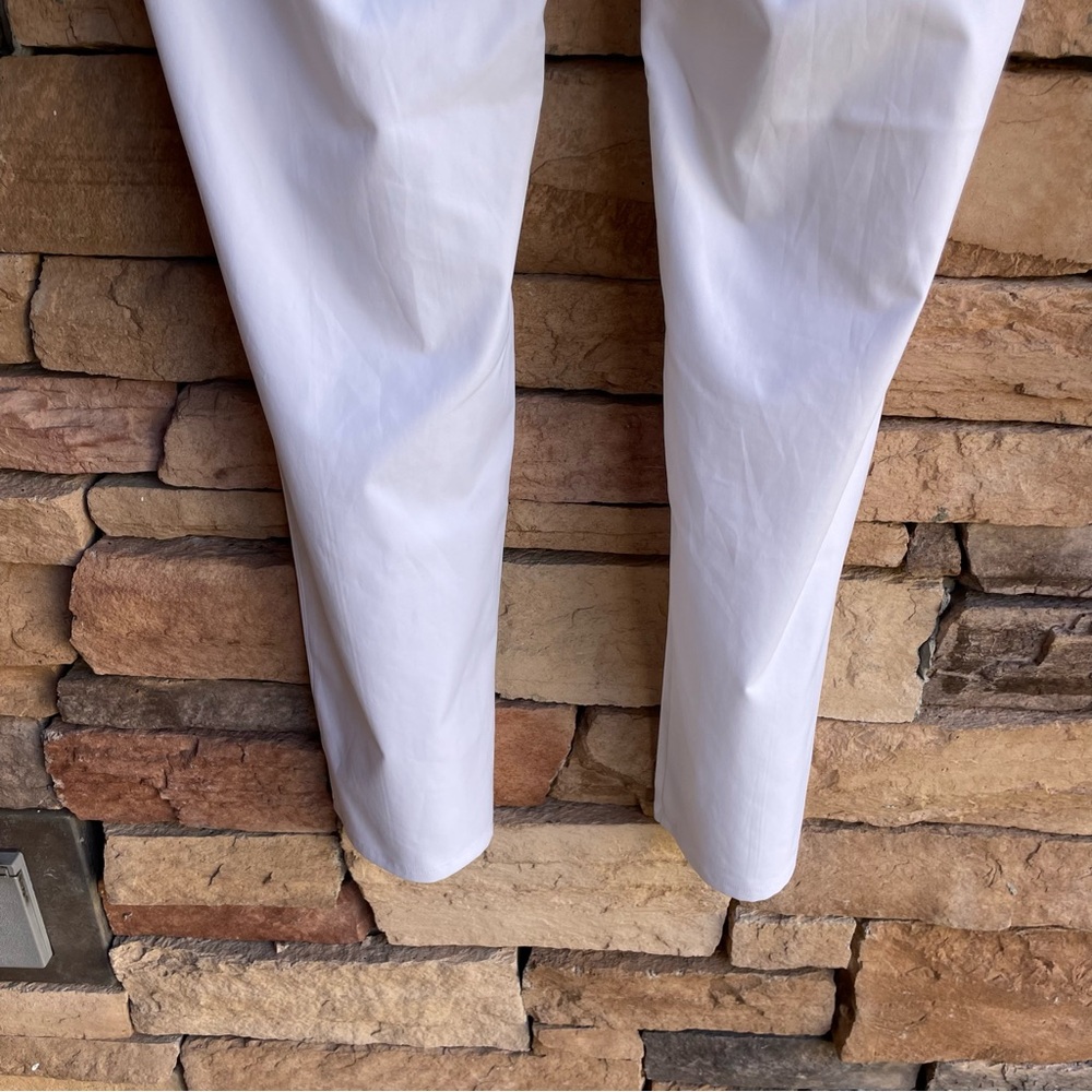 Adidas bright white lightweight pants Women 14 Like New - Picture 9 of 13
